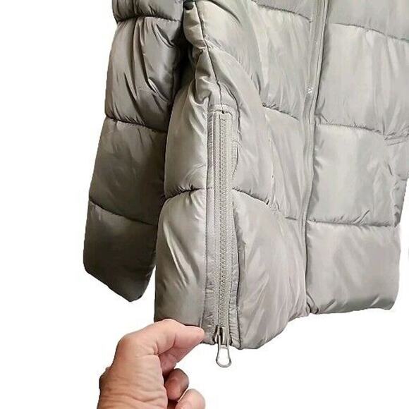 Ci SONO Womens Puffer Jacket Medium Size Silver Very Warm Smooth Zippers - Picture 5 of 9